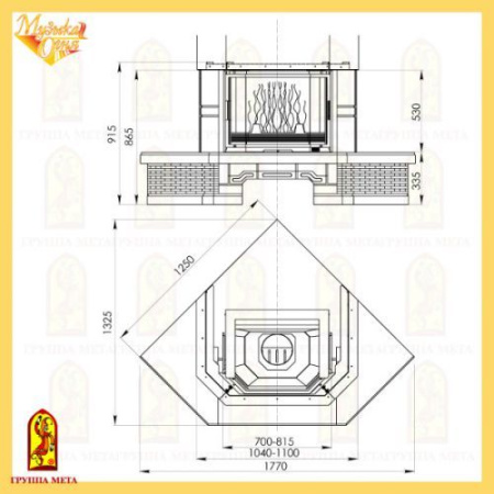 Облицовка Мета Акапелла 700/850 угловая