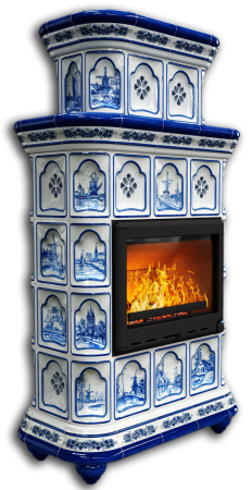 Печь камин КимрПечь Истра Пристенный Двухъярусный Голландия с топкой Ладья 600