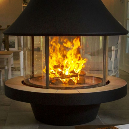 Камин Bordelet EVA 992 центральный со стеклом и стандартным основанием