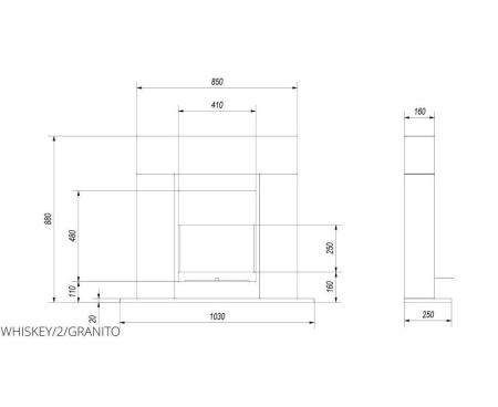 Биокамин Kratki WHISKEY 2 гранит TUV
