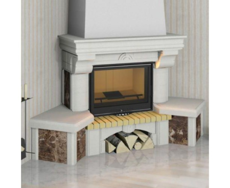 Камин Мета Элегия (имперадор) 800 угловой с топкой Эльба 800П