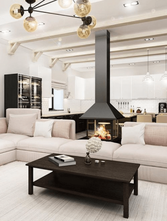 Камин островной CUBE