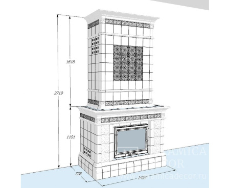 Камин Ceramica Арт Нуво