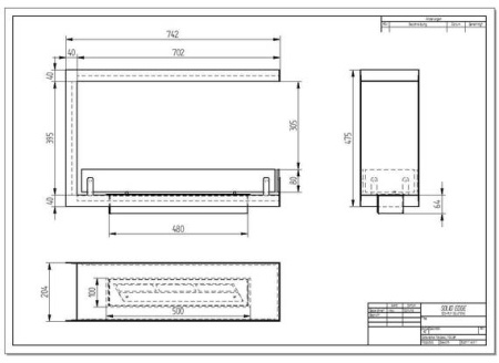 Биокамин ZeFire торцевой сквозной Standart 700