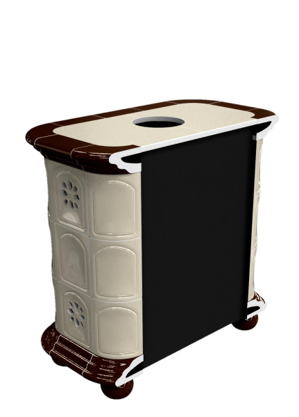 Печь камин КимрПечь Прованс Пристенный Шоколад с топкой Ладья 600