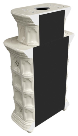 Печь камин КимрПечь Истра Пристенный Двухъярусный Ваниль с топкой Ладья 600