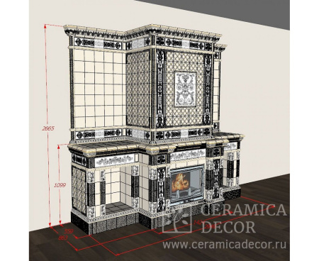 Камин Ceramica Альбион с дровниками