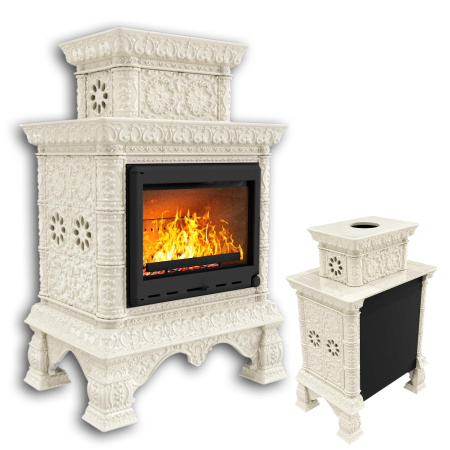 Печь камин КимрПечь Кострома Пристенный Двухъярусный Ваниль