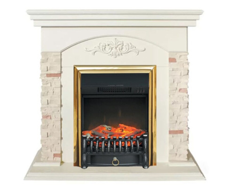 Камин RealFlame NEAPOLIS WT с Fobos Lux Brass Камин RealFlame NEAPOLIS WT с Fobos Lux Brass