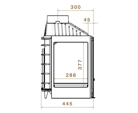 Топка LCI 7 GFR, стекло справа (LISEO CASTIRON)