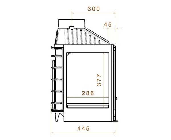 Топка LCI 7 GFR, стекло справа (LISEO CASTIRON)