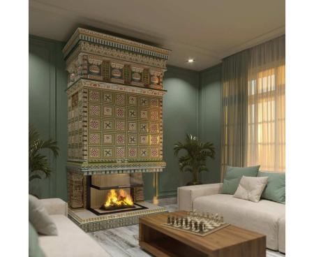 Камин Ceramica Византия с п-образным стеклом