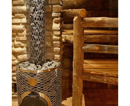 Печь для бани IKI Maxi Plus со стальной дверцей смайл