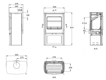 Печь-камин Firebird OPERA песчаник