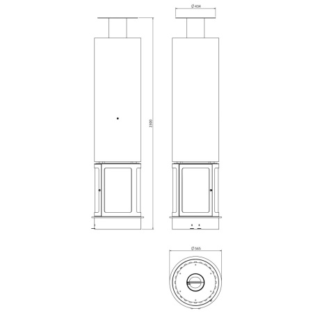 Камин Traforart OLYMPIA SUSPENDIDA NEGRA