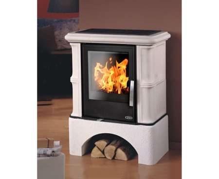 Печь ABX Bavaria KI кафельная белый цоколь с ТО 6.9кВт табак