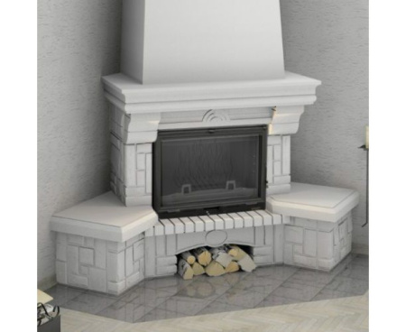 Камин Мета Ария с топкой Оптима 701Ш АКВА угловой