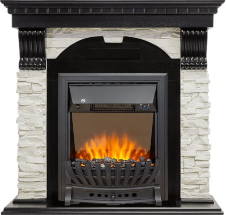 Каминокомплект Dublin - Венге / Сланец белый с очагом Aspen Black Каминокомплект Dublin - Венге / Сланец белый с очагом Aspen Black