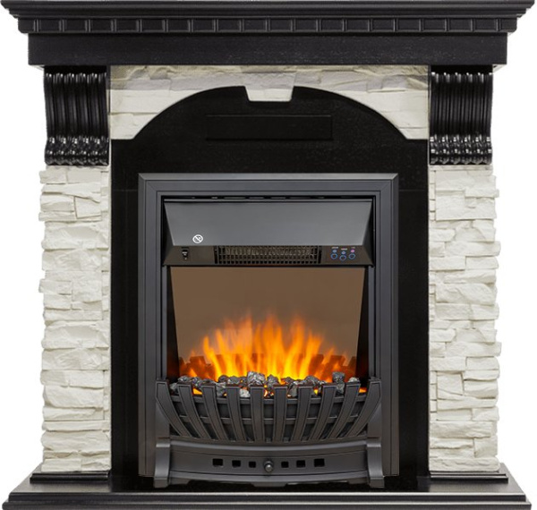 Каминокомплект Dublin - Венге / Сланец белый с очагом Aspen Black Каминокомплект Dublin - Венге / Сланец белый с очагом Aspen Black