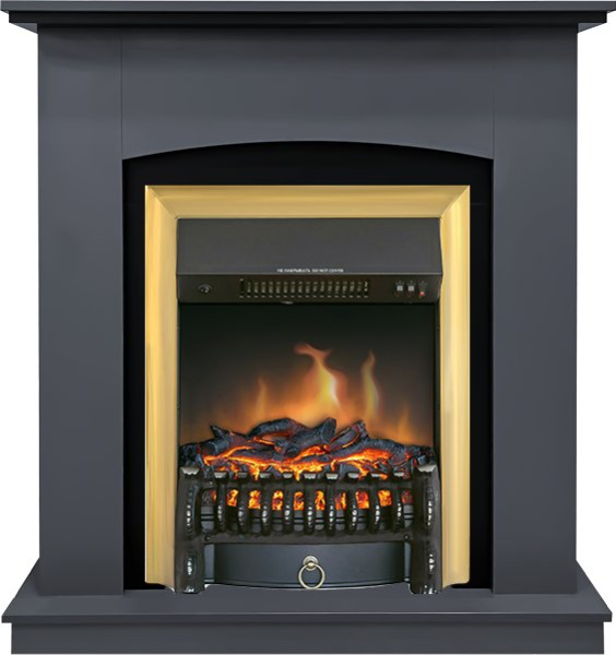 Каминокомплект Barcelona SFT (Разборный) - Серый графит с очагом Fobos FX Brass