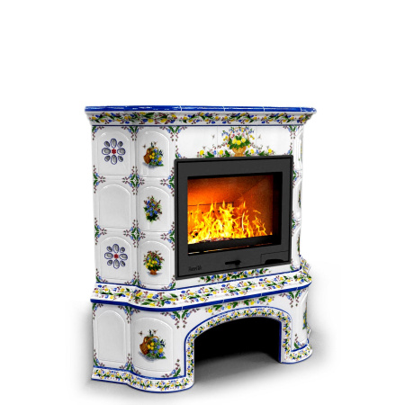 Печь камин КимрПечь Прованс с дровником Угловой Луг с топкой Ладья 600