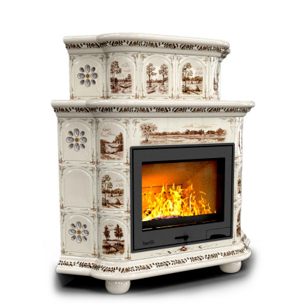 Печь камин КимрПечь Прованс Угловой Двухъярусный Деревня с топкой Ладья 600