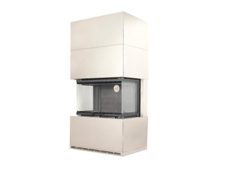 Камин Экокамин РОДОС 800 Слоновая кость черный шамот