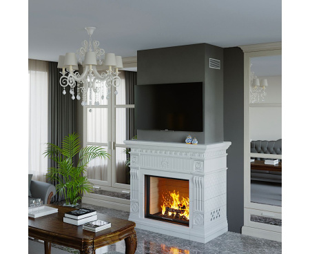 Камин Ceramica Бристоль с росписью серебром