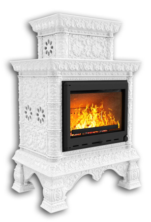 Печь камин КимрПечь Кострома Пристенный Двухъярусный Белый