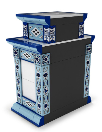 Печь камин КимрПечь Билибин Пристенный Двухъярусный Зима