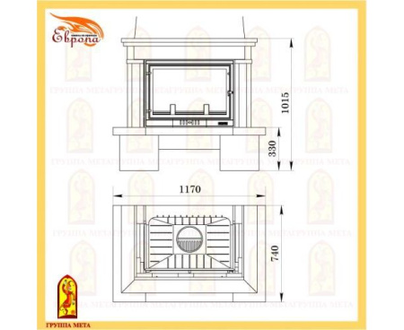 Камин Мета Неаполь с топкой Промо 715У