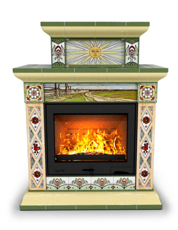 Печь камин КимрПечь Билибин Пристенный Двухъярусный Осень