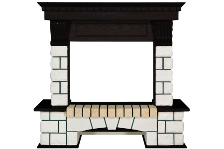 Каминокомплект Pierre Luxe - Белый / Венге с очагом Dioramic 25 LED FX