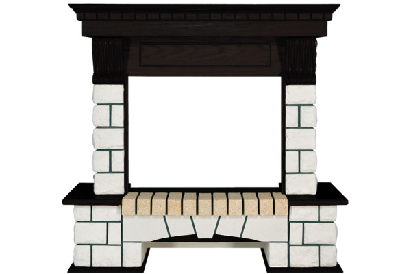 Каминокомплект Pierre Luxe - Белый / Венге с очагом Dioramic 25 LED FX