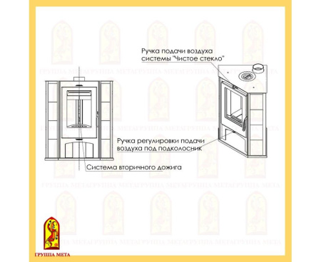 Печь Мета Одер 7 угловой с плитой