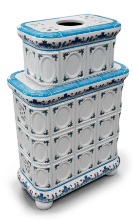 Печь камин КимрПечь Медальон Центральный Двухъярусный Незабудки