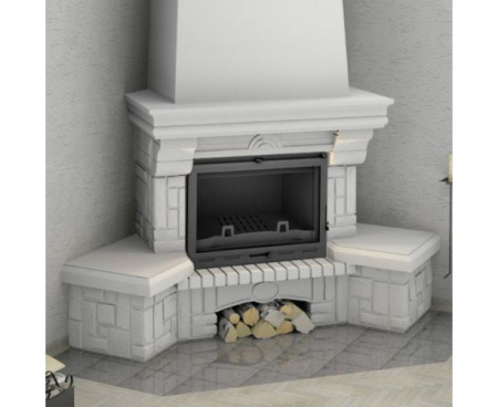 Камин Мета Ария с топкой Оптима 701Ш угловой