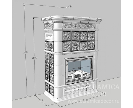 Камин Ceramica Элеганс Белый Антик