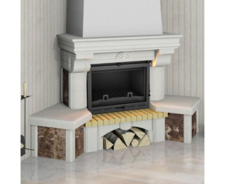 Камин Мета Элегия (имперадор) 700 угловой с топкой Оптима 701Ш