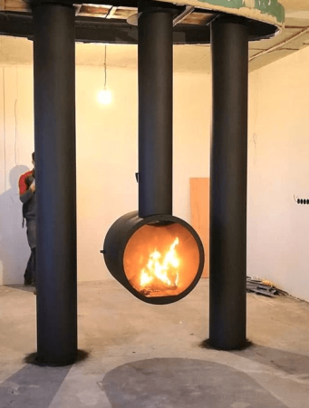 Камин подвесной двусторонний RING