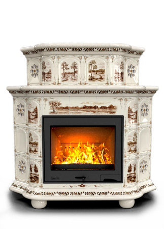 Печь камин КимрПечь Прованс Угловой Двухъярусный Деревня с топкой Ладья 600