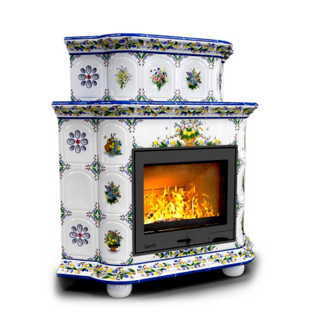 Печь камин КимрПечь Прованс Угловой Двухъярусный Луг с топкой Ладья 600 Печь камин КимрПечь Прованс Угловой Двухъярусный Луг с топкой Ладья 600