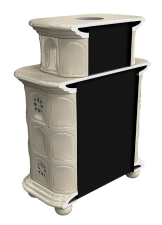 Печь камин КимрПечь Прованс Пристенный Двухъярусный Ваниль с топкой Ладья 600