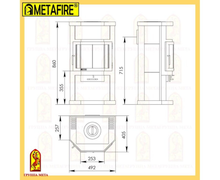 Печь Мета Ока с плитой