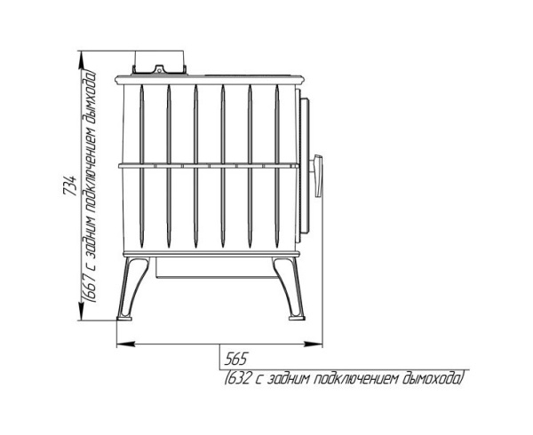 Печь Бахта серая