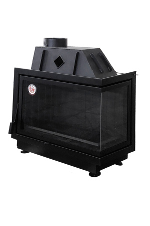 Топка ЭКОКамин АЛЬФА 800 RB два стекла правая черный шамот