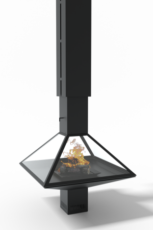 Камин центральный с подъемным колпаком