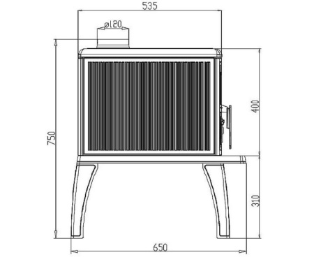 Печь Plamen TRENK, черная