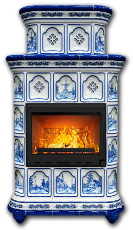 Печь камин КимрПечь Истра Пристенный Двухъярусный Голландия с топкой Ладья 600