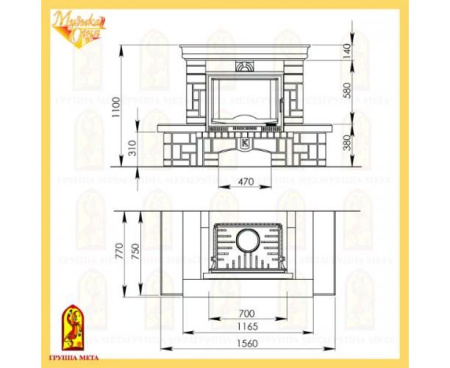 Камин Мета Соло с топкой Селеник 700МШ Камин Мета Соло с топкой Селеник 700МШ